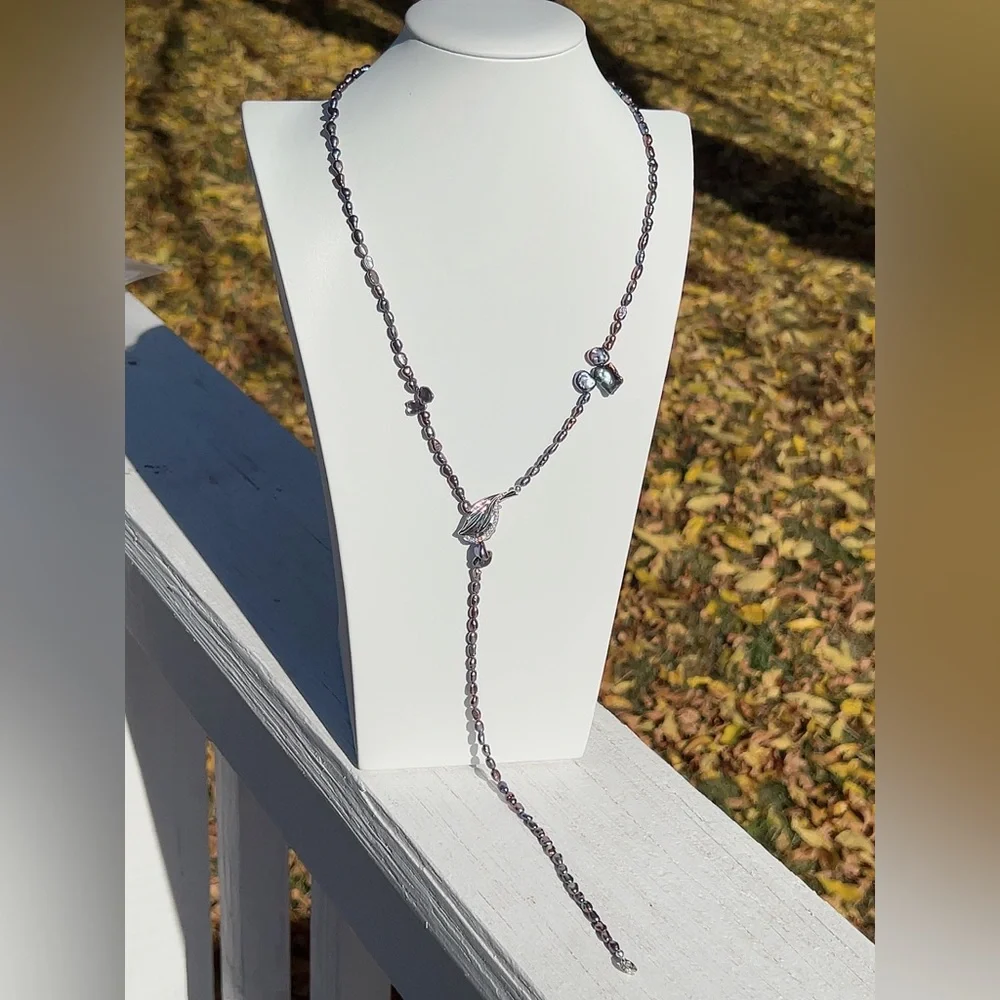 22. Handmade Freshwater Baroque Pearl Long Necklace - Picture 4 of 7